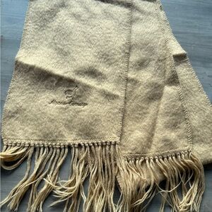 Elegant Tan Scarf with Fringe